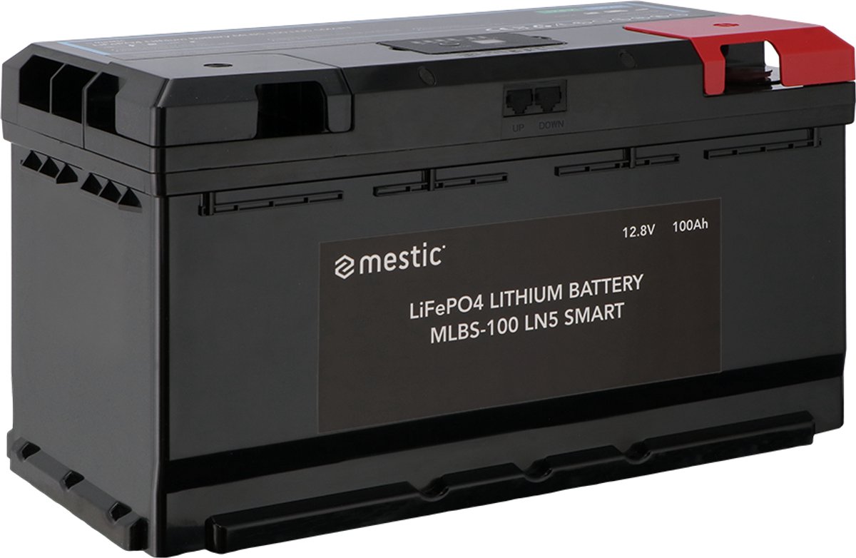 Mestic LiFePO4 Lithium Accu MLBS-100 LN5 Smart - Voor campers, caravans en off-grid - 100 Ah capaciteit - Bediening via App - IP65 waterdicht