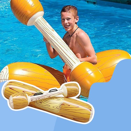 Opblaasbare Matras - Waterhangmat Zwem - Ontspannen in water - 2-delige set - 200 kg capaciteit - Bruin — afbeelding 5