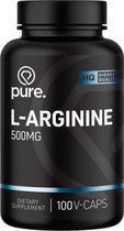 Pure. L- Arginine 500mg - 100 v-caps - vegan supplement - aminozuren - voeding