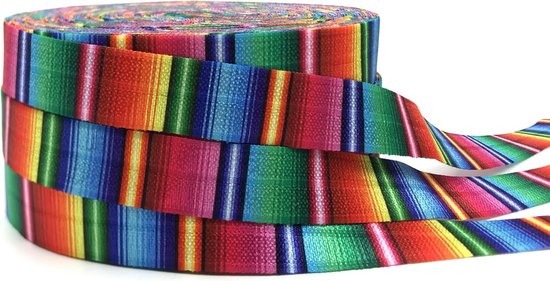 Elastiek Band - Naai Tape - Handgemaakte Accessoires - Zacht Flexibel - 5 Yards - Gekleurd Gestreept — afbeelding 2