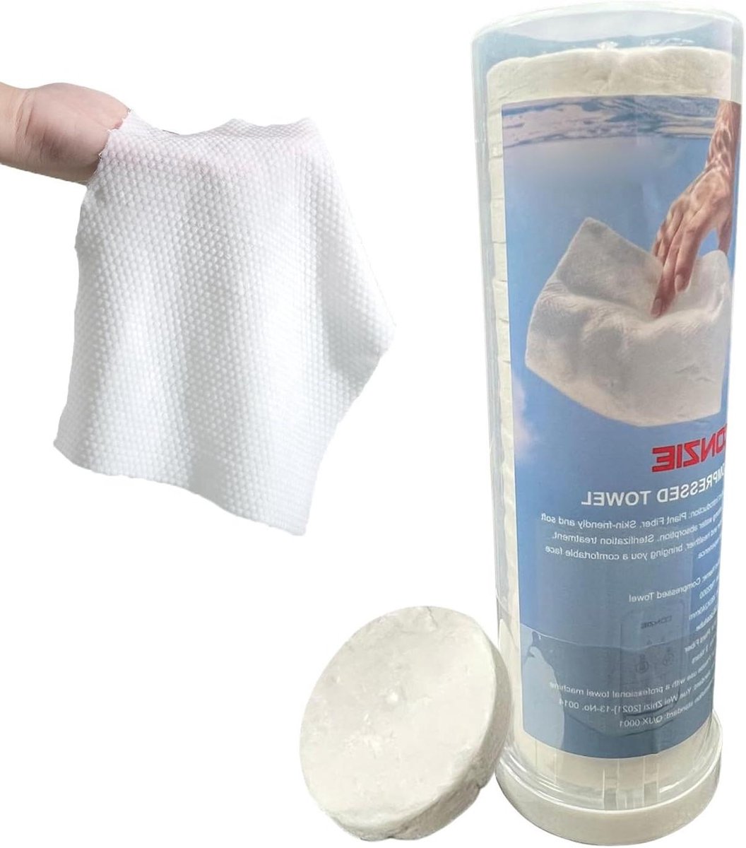 Samengeperste Doekjes - Reis Handdoekjes - Flexibel Reinigen - Fijne Vezel Structuur - 20 Stuks - Wit
