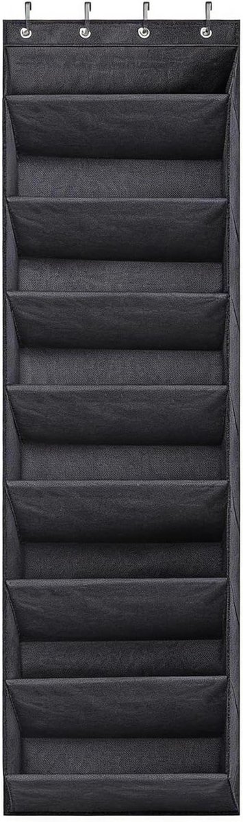 Deur Organizer - Schoenenrek Hangend - Ruimte Besparen - 8 Diepe Vakken - 42.5 cm Breed - Zwart
