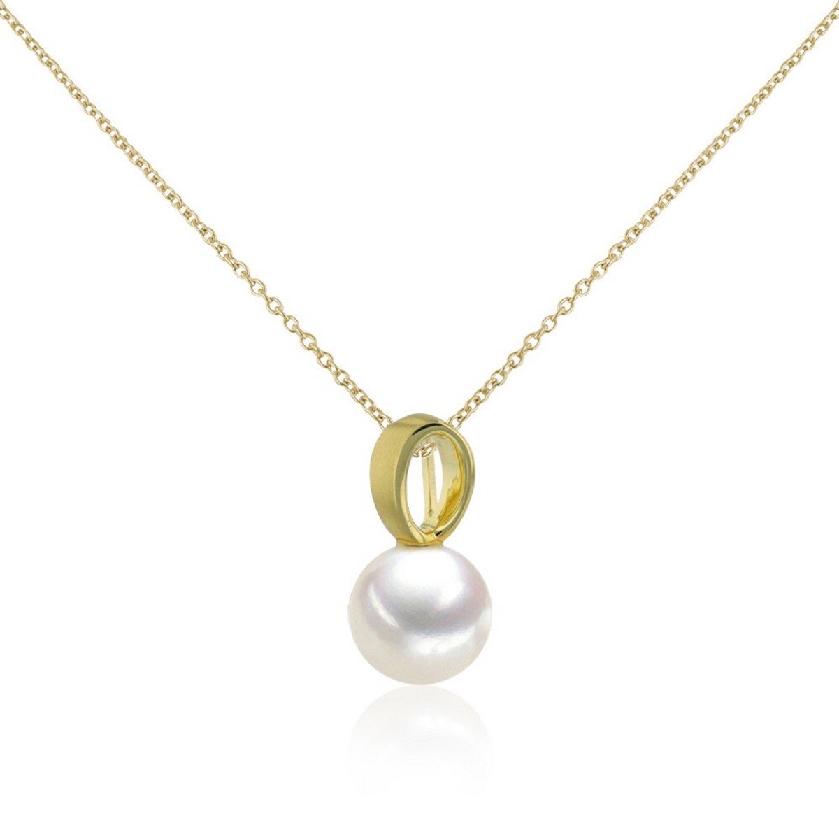 Luna-Pearls - 204.1465 - Hanger - Dames - 14K Geelgoud - Zoetwater gekweekte parel 9-9,5 mm