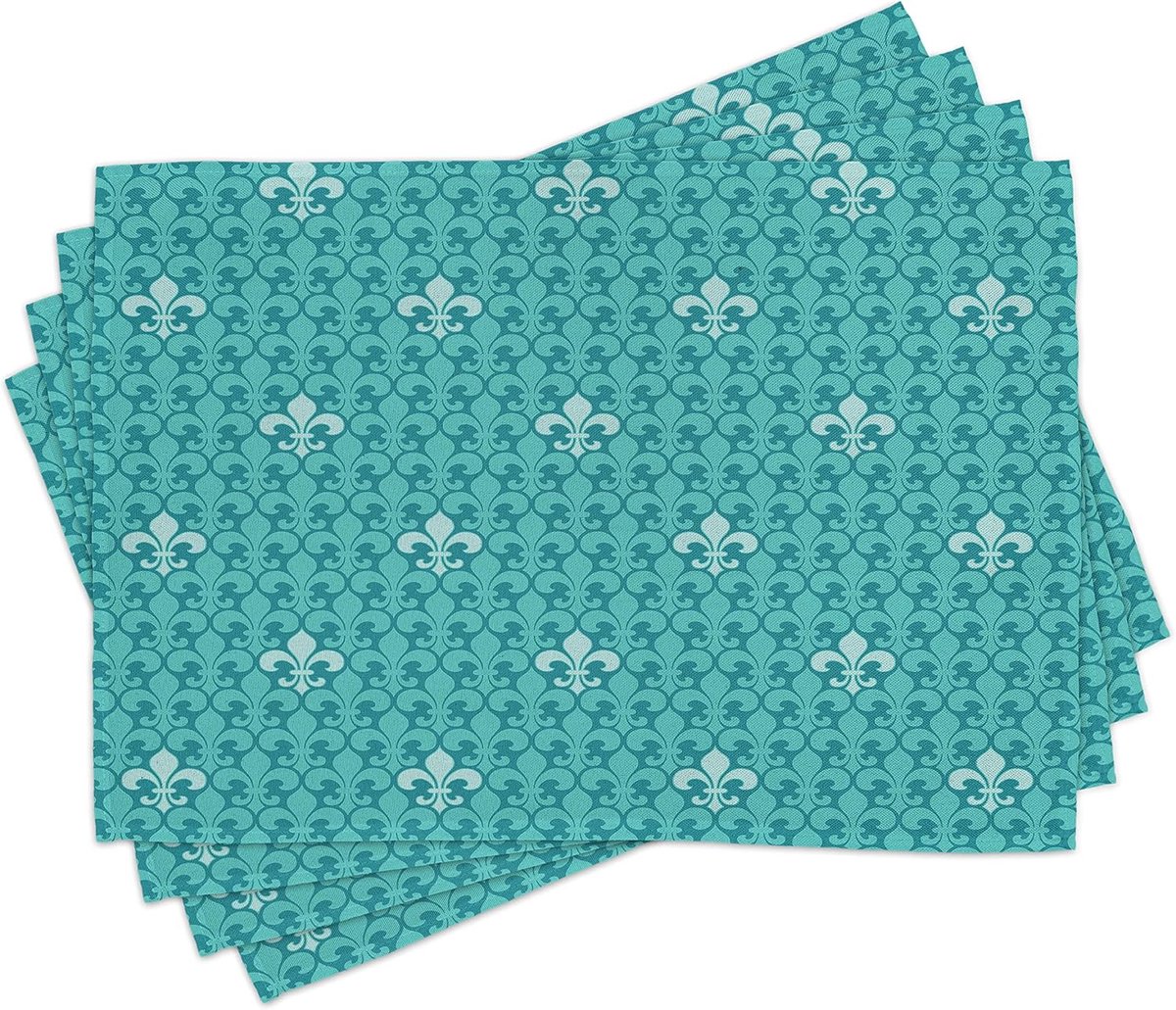 ABAKUHAUS turquoise placemats, Tiscjdeco gemaakt van kleurbestendige stof voor de eetkamer en keuken, amandelgroen teal