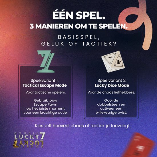 Double Lucky 7 - Gezelschapsspel voor volwassenen en families - 2026 Editie met Lucky Wheel – Bordspel & kaartspel in 1 met verrassende twists - Vanaf 14 jaar - 2 tot 7 spelers - 40 min.