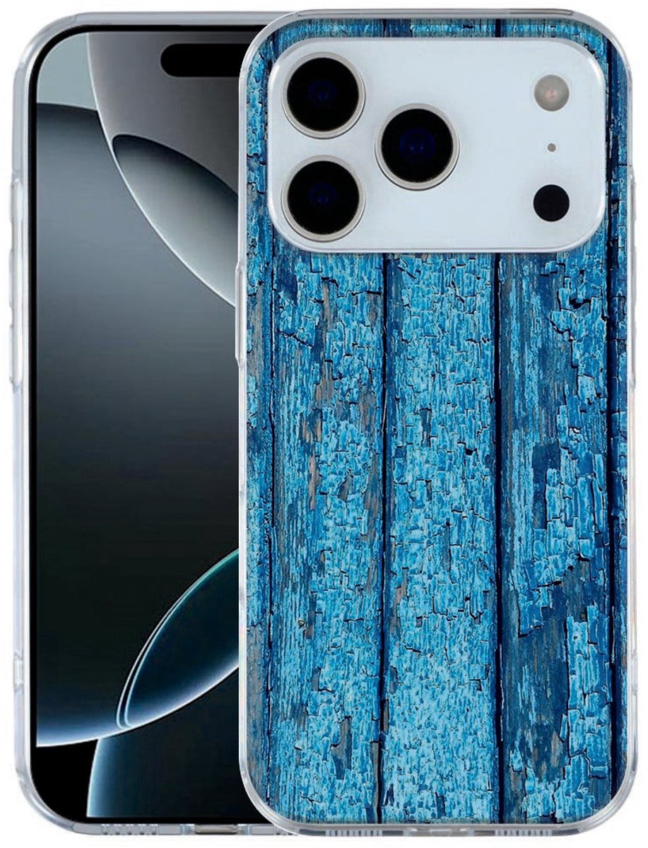 Siliconen hoesje Apple iPhone 17 Pro Wood Blue