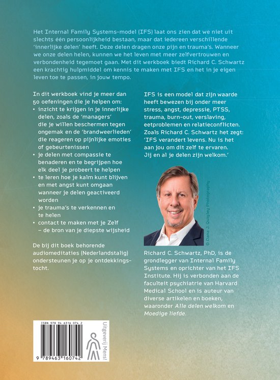 Foto van Richard C. Schwartz, grondlegger van Internal Family Systems, met Nederlandse tekst over het boek