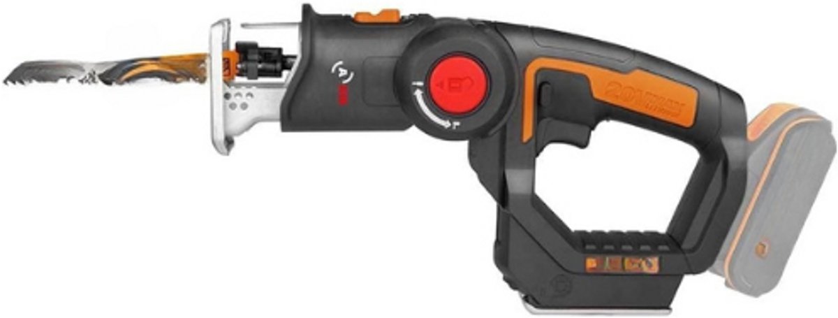 WX550.9 Decoupeerzaag voor het snijden van hout, staal en pvc, 2-in-1 universele zaag met steek- en sabelzaag & snelle omschakeling – 20 V – met stofblazer & pendelhub – zonder accu en oplader – foto 2