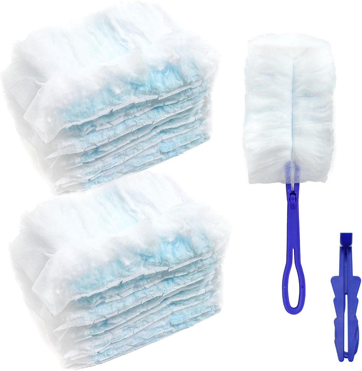 Plumeau - 20 Stuks - Stofdoek Navulling - Duster Navullingen - 360 graden stoffer en blik navulling - Stoffer - DusterStof - navulling - Stoffer navulling - Voor reinigen van huishoudelijke apparaten, dierenharen, stof en vuil - 33*10.5cm - Blauw