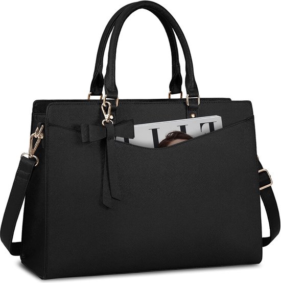 Handtas - Aktetas - Schoudertas - Laptoptas - Dames aktetas - Handtas - Waterdicht - Meisjes, schooltas, reizen, dagrugzak - 42x15x32cm - Zwart