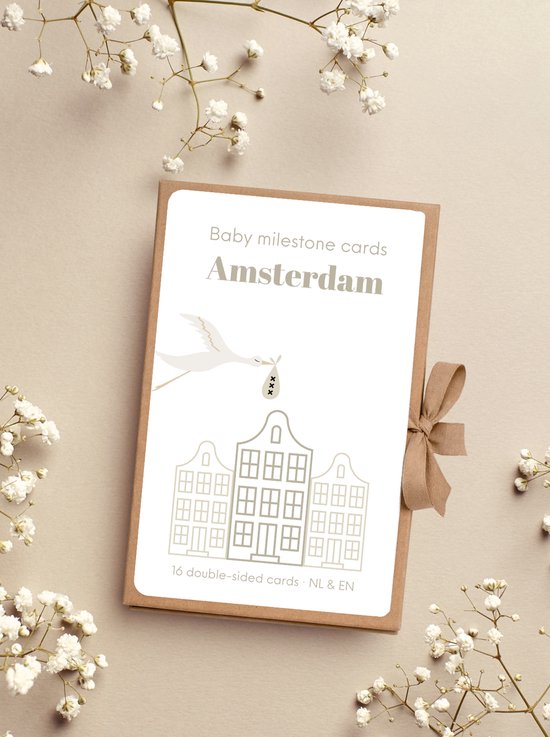 Baby milestone cards Amsterdam- unieke Mijlpaal kaarten-kraamcadeau van Merkloos — afbeelding 3