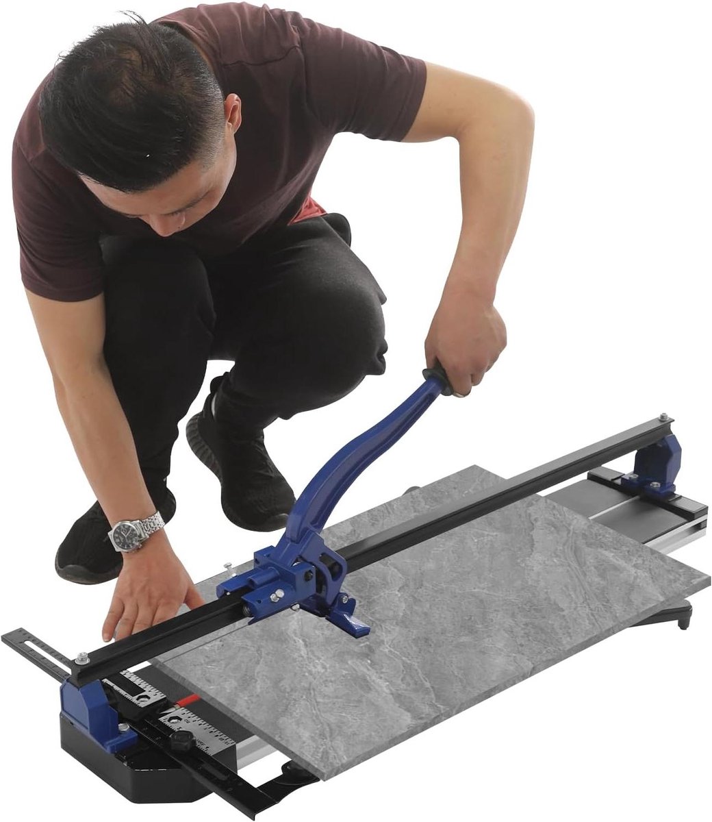 Handmatige Tegelsnijder - Tegelsnijmachine Natsnijder - Keramiek Snijden - Precisie Infraroodlijn - 80 cm - Blauw