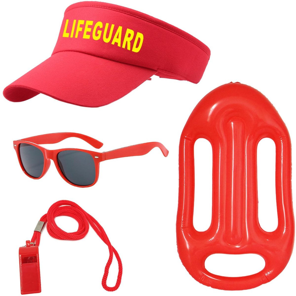 aladdien - Kostuum Accessoires - Lifeguard Set - 4-delig - Voor Strand en Zwembad - Speelgoed voor Kinderen - Geschikt voor Feestjes - Zwemkleding