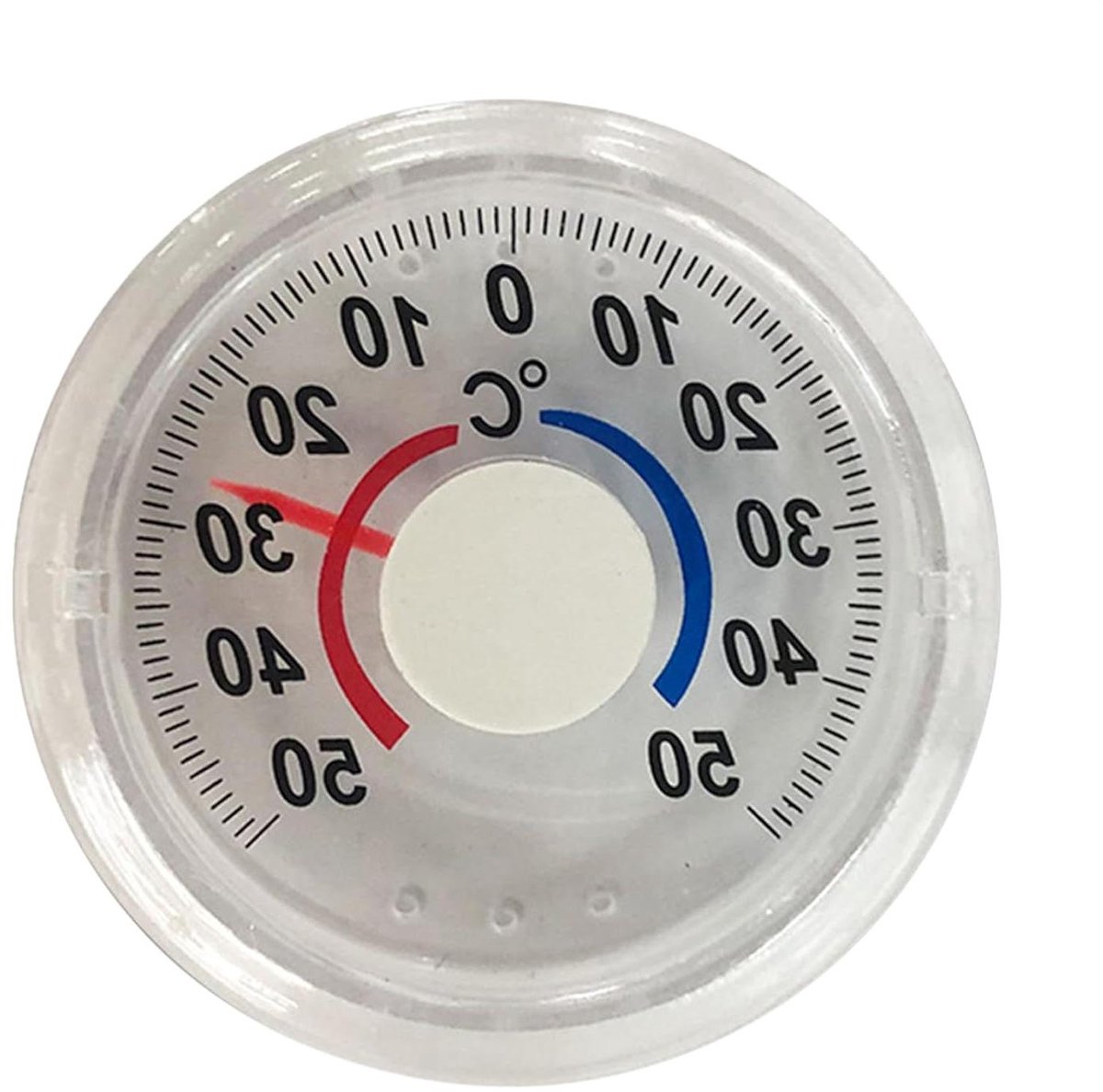 Analoge Buitenthermometer - Raamthermometer Temperatuurmeter - Weer Bewaken - Zelfklevende Bevestiging - 7 x 7.5 cm - Transparant