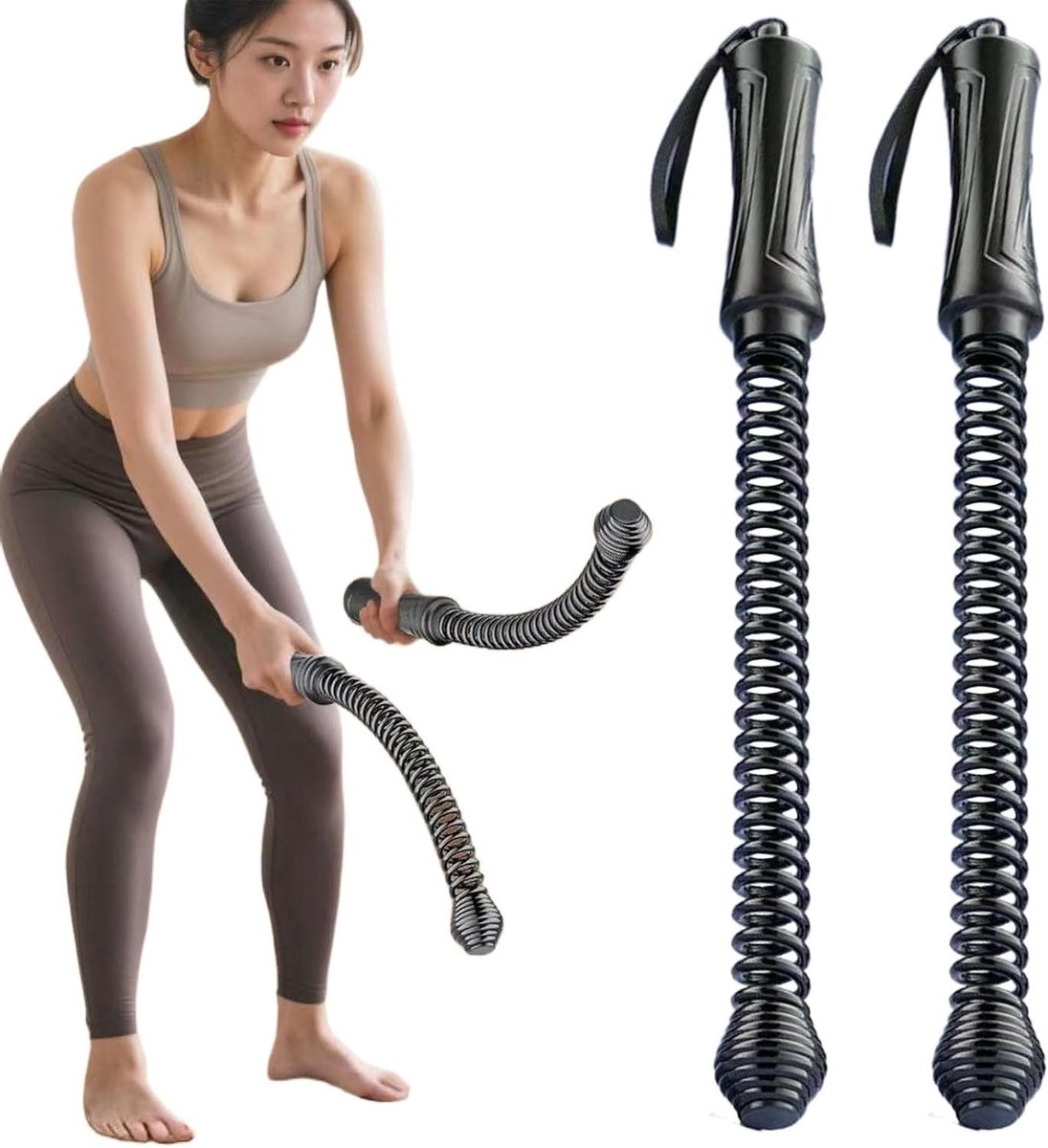 Fitness Battle Rope - Indoor Outdoor Trainer - Thuis Trainen - Draadloos Systeem - Ongeveer 47x35cm - Zwart