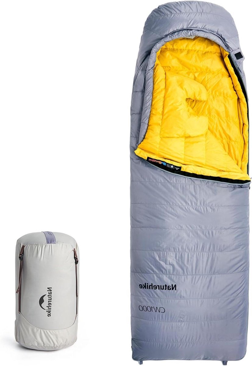 Dons Slaapzak - Winter Slaapzak Lichtgewicht - Kamperen Backpacken - Waterafstotende Vulling - 210 x 75 cm - Grijs