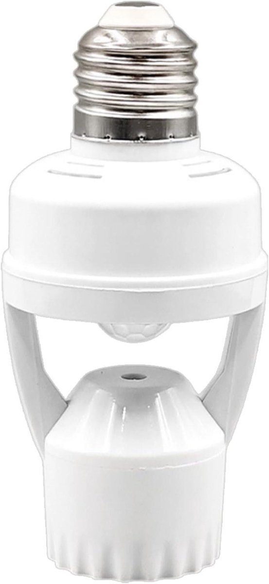 Lamphouder Bewegingsmelder - Lampadapter Automatisch - Verlichting Aan Sturen - Handsfree Aan/Uitschakelen - E27 Fitting - Wit