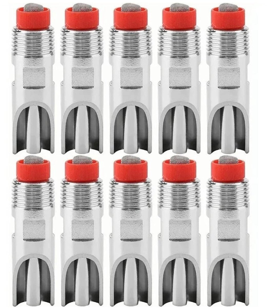 aladdien - Verstelbare Varkensdrinkers - Roestvrijstaal - Automatische Waterdispenser - Set van 10 - Perfect voor Varkens - Dierverzorging - Varkens...