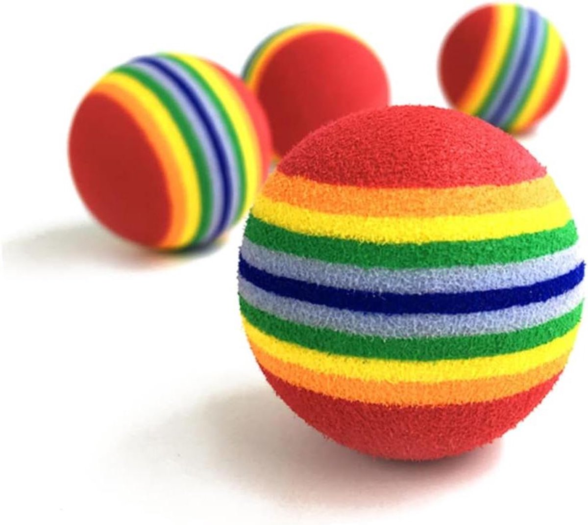 Huisdier Speelgoedballen - Kauwspeelgoed Trainingsbal - Interactief Spel - Lichtgewicht EVA Materiaal - 12 Stuks - Regenboogkleuren