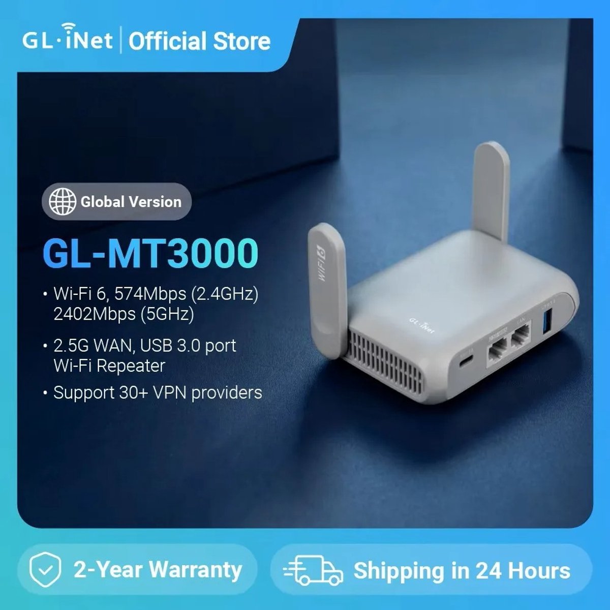 Emvae AX3000 WiFi 6 Reisrouter met VPN en 2.5G WAN thumbnail 2
