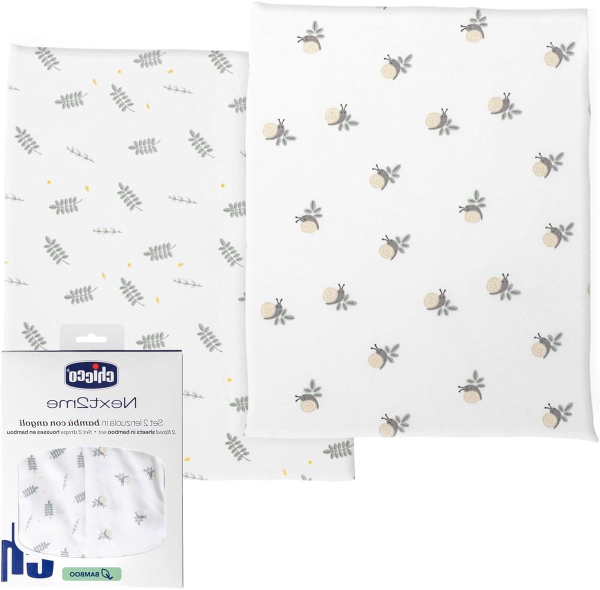 Bamboe Lakenset - Baby Lakens - Babybedje Inrichten - Zacht Ademend Materiaal - 50 x 83 cm - Groen Beige