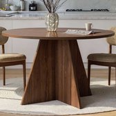 Skye Decor, Eettafel, Virella - Venezia Walnut, Gemelamineerde spaanplaat, Venezia walnoot, 120 x 120 x 75 cm