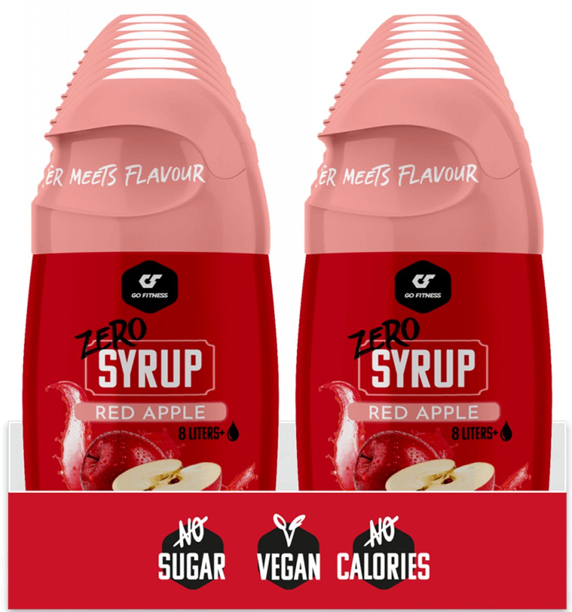 Go Fitness Zero Syrup (16x65ml) Red Apple - Functionele voeding - Smaakstoffen/zoetstoffen