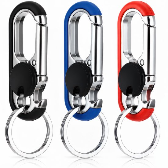 3 Porte-clés Mousqueton - Décapsuleur Mousqueton avec Anneaux de Clés pour Adultes - Mousqueton Clé de Voiture - Petit Mousqueton Porte-clés Voiture, Support - Mousqueton Multitool - Porte-clés pour Femmes, Hommes - Porte-clés Mousqueton