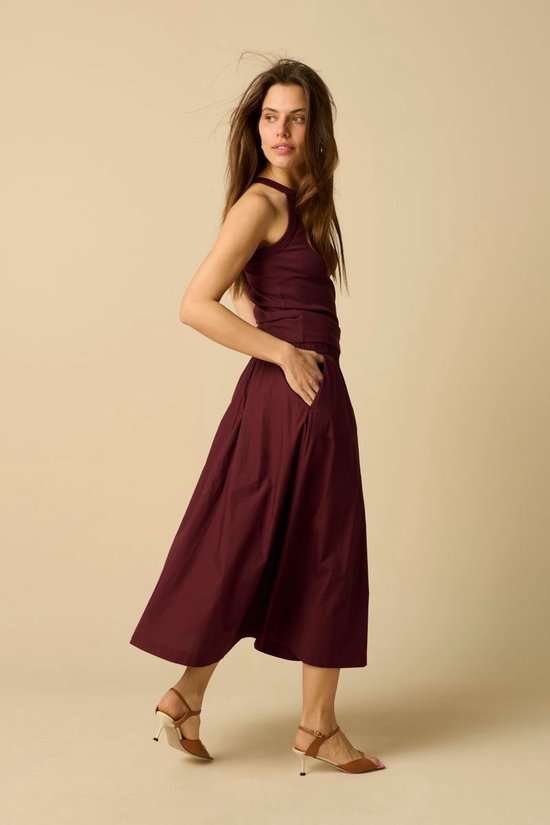Donkerpaarse Poplin Rok