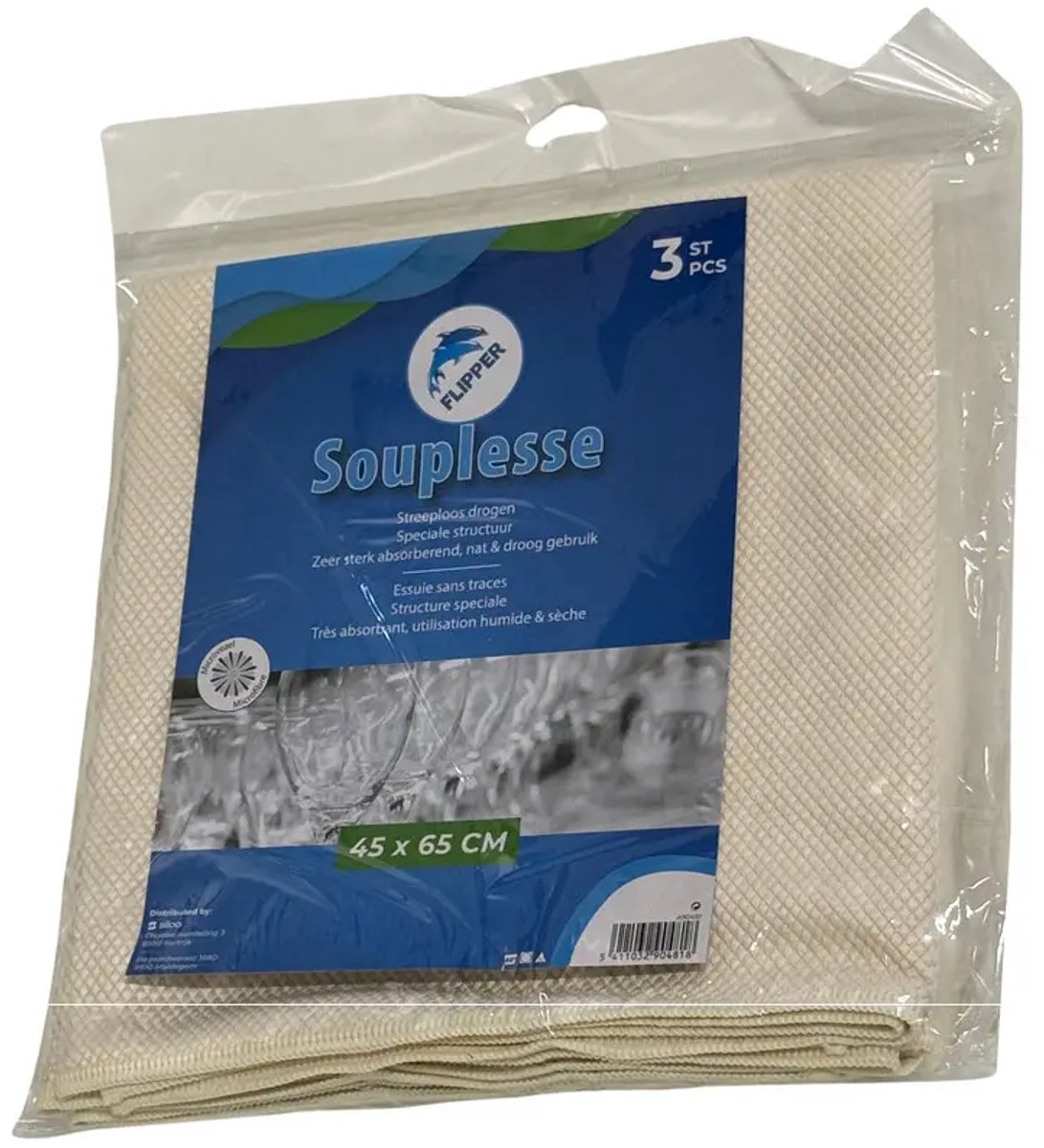 Flipper Souplesse Microvezeldoeken - 45x65 cm - 3 Stuks - Creme