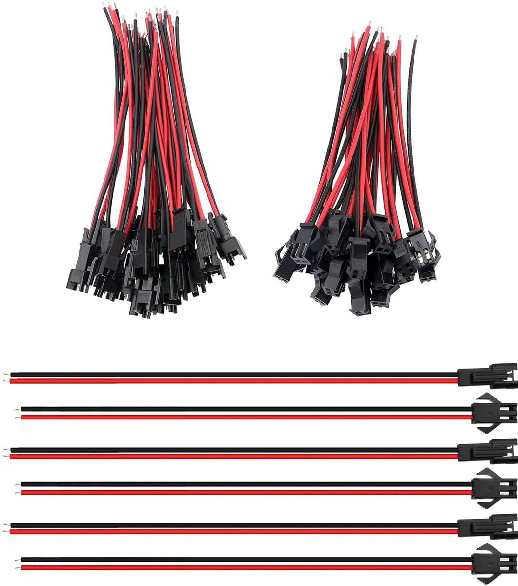 aladdien SM 2-pins connectoren - LED-licht adapters - 30 paar - Rood zwart - Elektrische kabel - Geschikt voor LED-lichtinstallaties