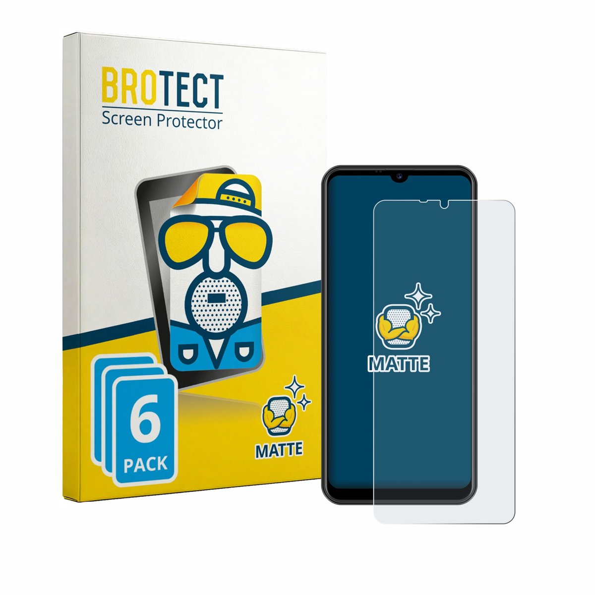 BROTECT - Screenprotector voor Invens NOTE TK02 - Folie Beschermfolie matte 6 Stuks