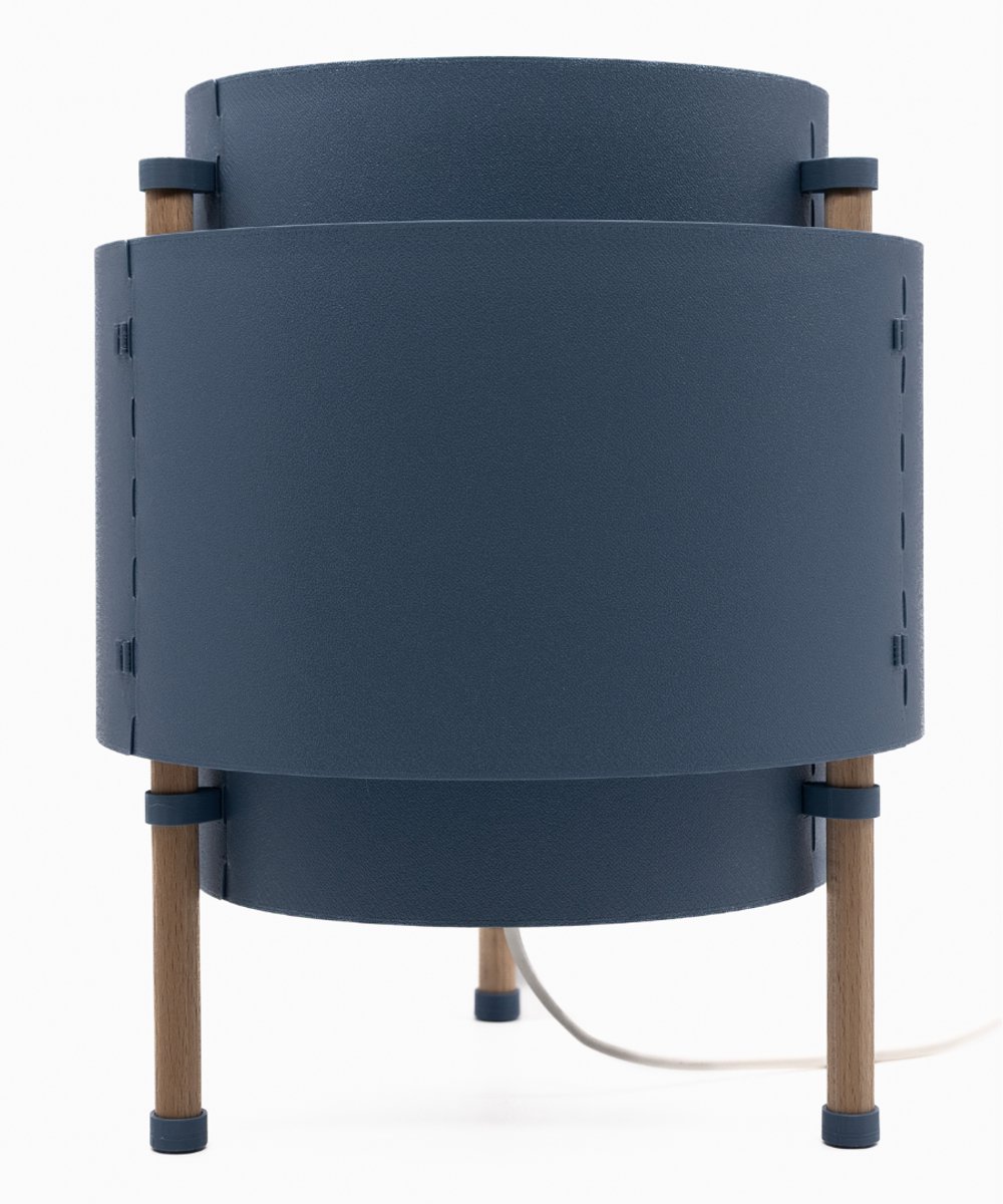 Home 3D® - Tafellamp Blauw - Beukenhout - 30 cm - E27‑fitting - Ontworpen en Gemaakt in Nederland