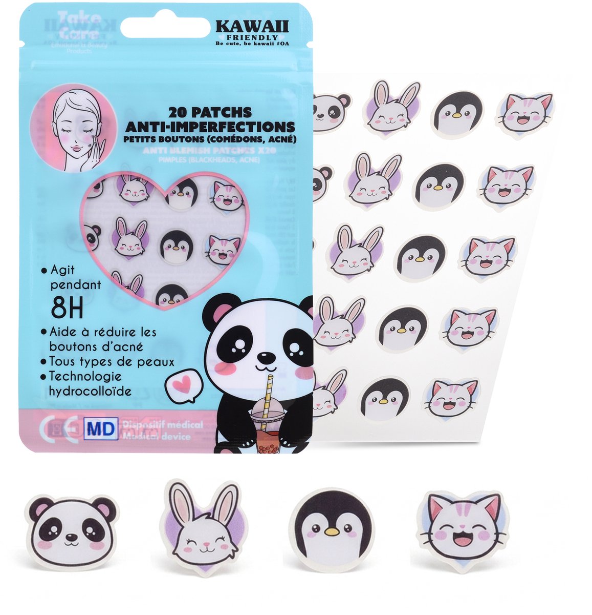 Kawai Pimple Patch - Blackheads Remover - Mee Eters Verwijderen - Acne patch - 20 patches