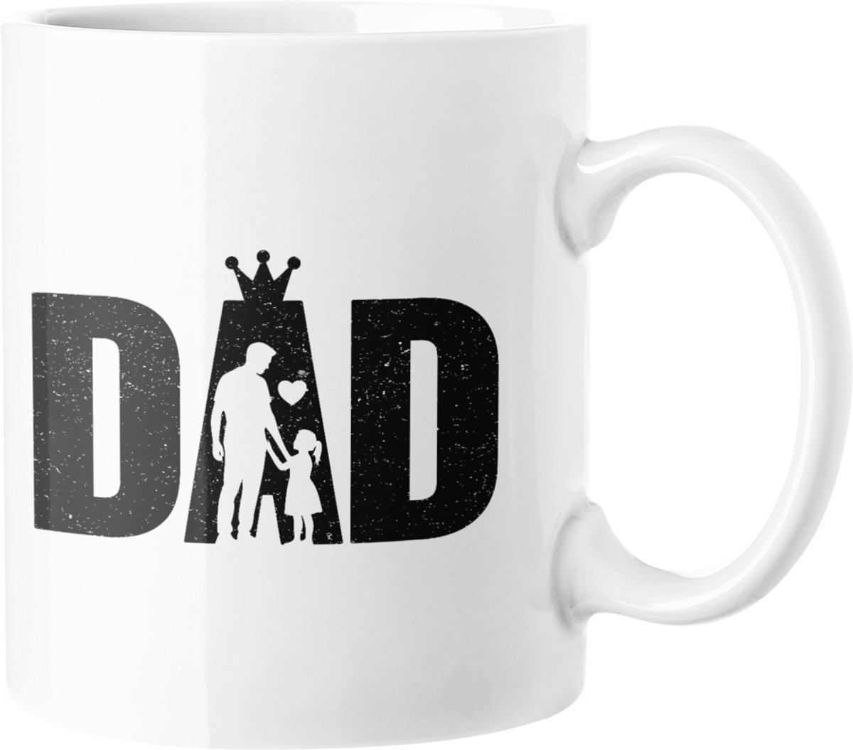 Beste Papa Mok - Vader & Dochter Silhouet Koffiekopje - Verouderde Print
