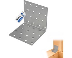Long Perforated Angles / galvanized steel - 80x80x80 mm - Reinforcement corners /connection corners /angle irons for beam connection / wood connectionLong Perforated Angles