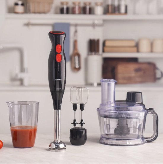 Karaca Pro-Multimax 6-in-1 Keukenmachine 2000W - Hakmolen, Blender en Mixer - 1,5L - Zwart van Merkloos — afbeelding 5
