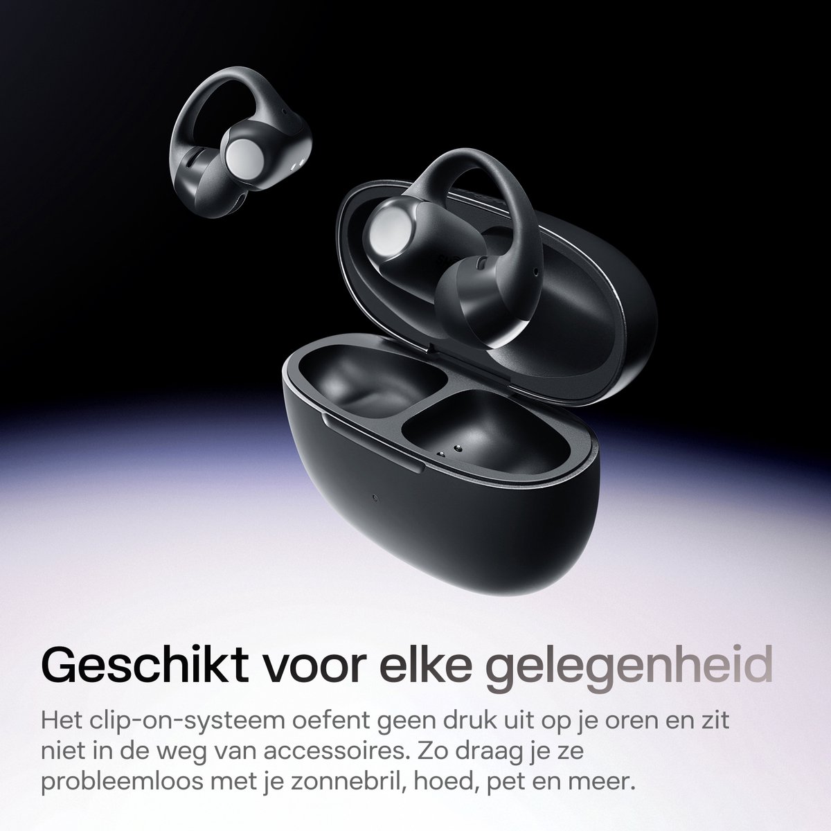 Shokz OpenDots ONE Open-ear Clip-on Oortjes – Dolby Audio – Draadloze Oordopjes – Zwart thumbnail 2