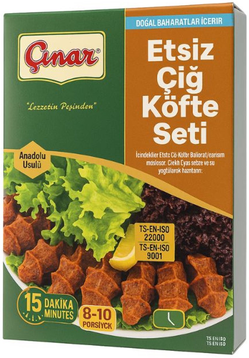 Tuana Kruiden - Çınar Etsiz Çiğ Köfte Seti - Tuanashop - CIN011