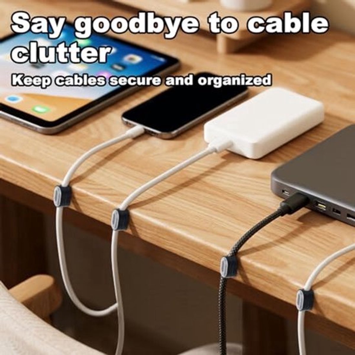 8-delige Magnetische Kabel Organisatoren - Compact voor Bureaus en Auto's
