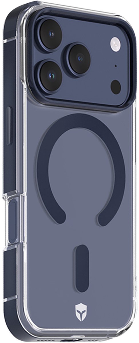 Force Case, Coque pour Geschikt voor Apple iPhone 17 Pro Max MagSafe Contour Métal Antichocs 2m Premium, Transparant