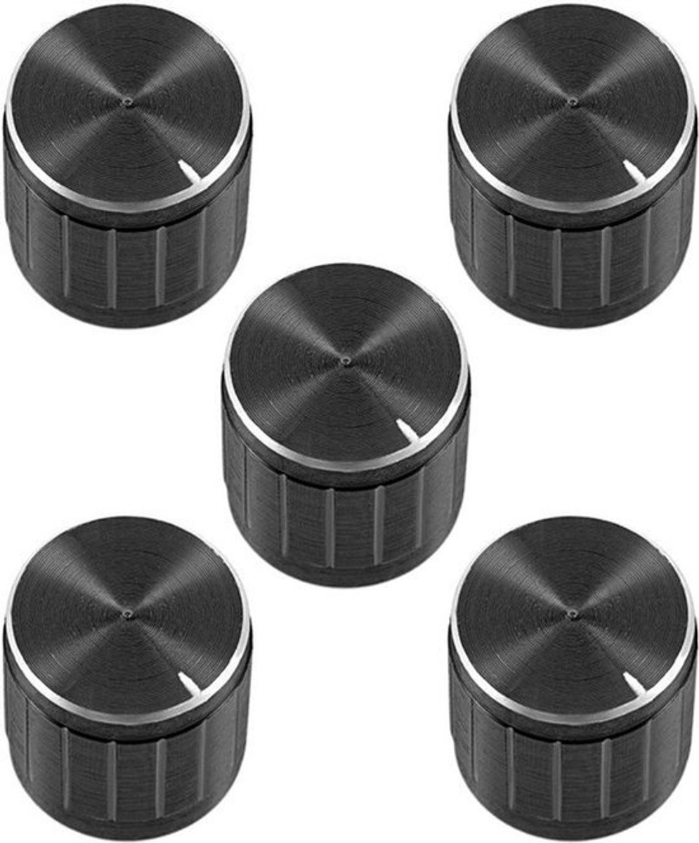 5-delige 6mm Insert Rod Knop Potentiometer - Aluminium Legering, 15.8 x 16.8mm