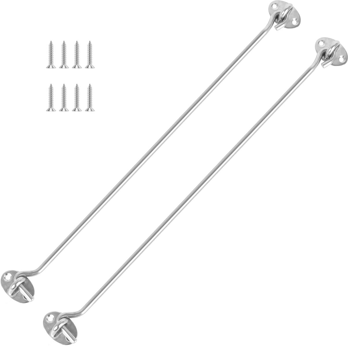 ONF3 - Cabinehaken - Roestvrij Staal - Stevig en Duurzaam - Zilver - Voor Schuur en Garagedeur - 16 inch/400 mm