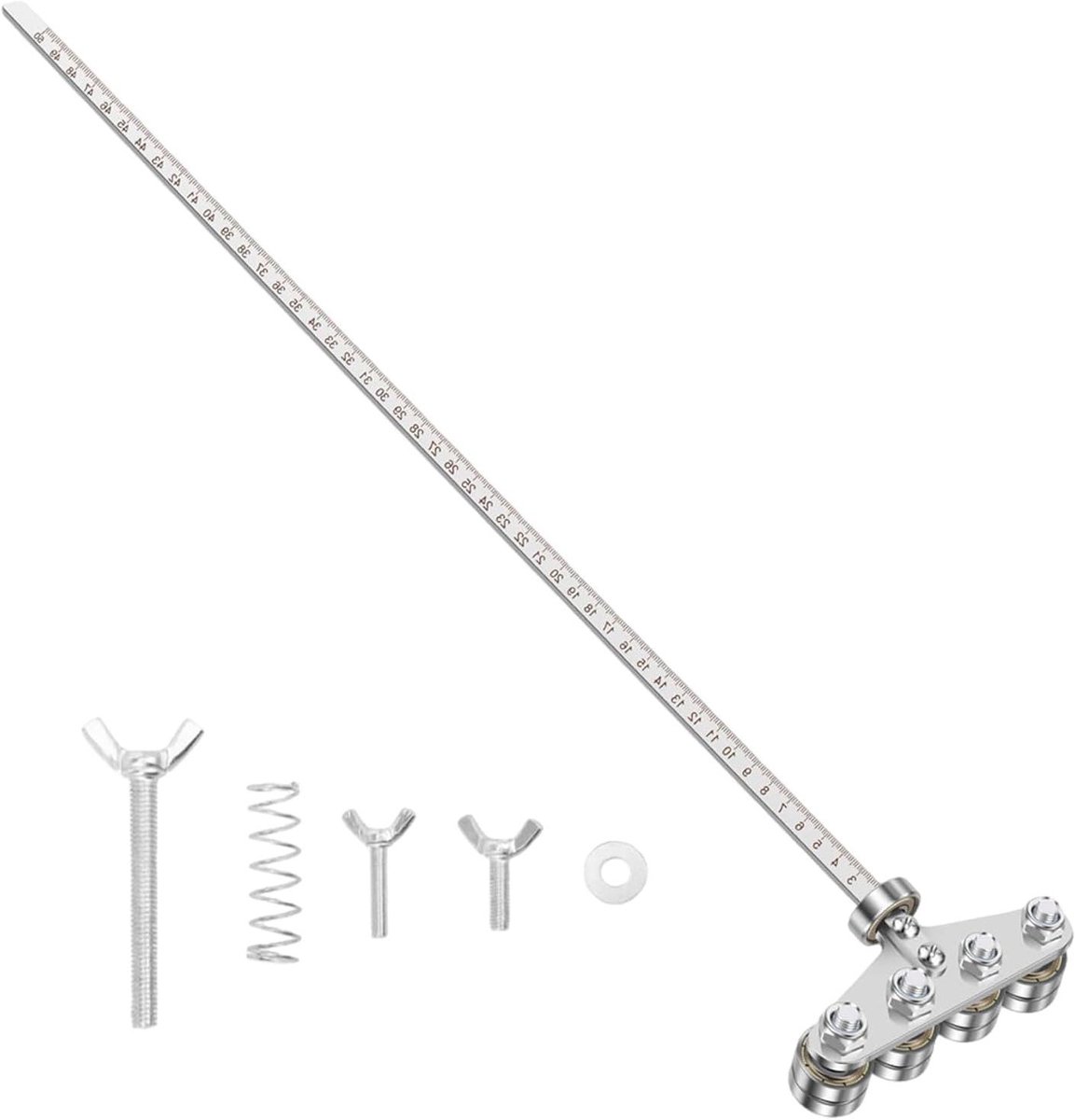 Verstelbare snijgeleiderail - Zaaggeleider Scheurhek - Rechte zaagsneden - Universele toepassing - 50 cm - Zilver