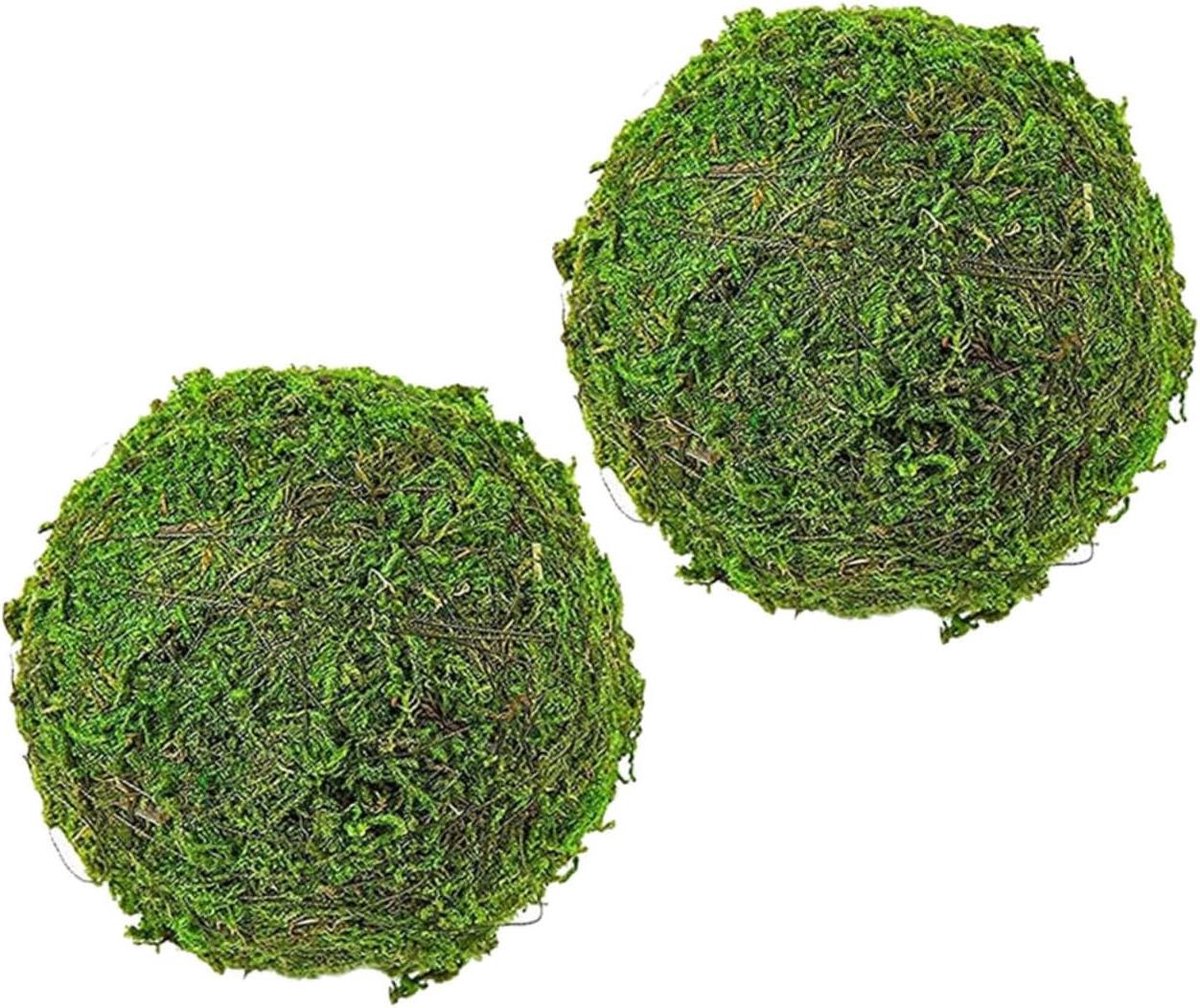 Kunstmatige Mosballen - Decoratieve Bollen Groen - Tuindecoratie - Natuurlijk Behandeld - 10 x 10 x 10 cm - Groen