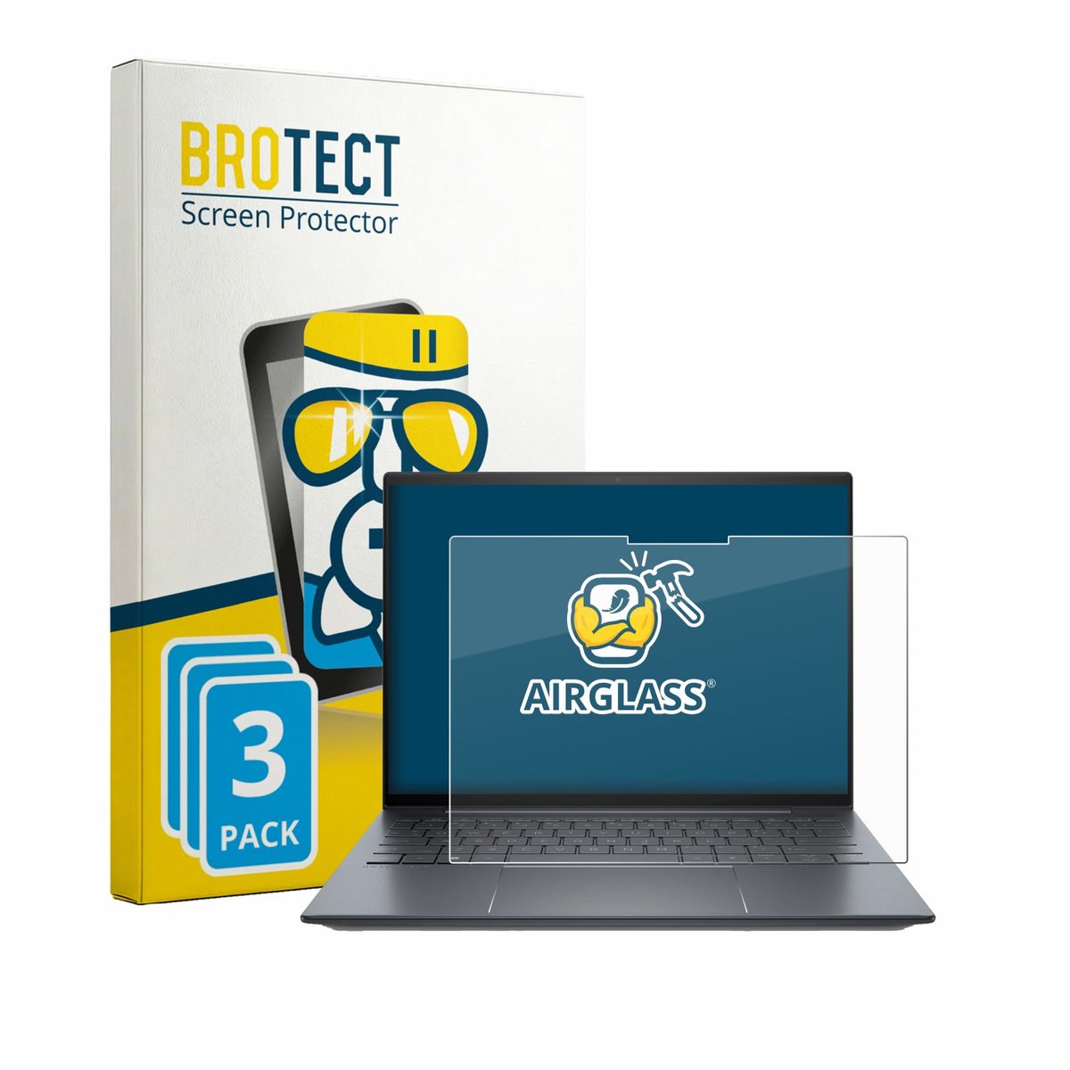 Screenprotector 3 Stuks voor HP Elite Dragonfly 13.5" G3 Touch Beschermglas transparant