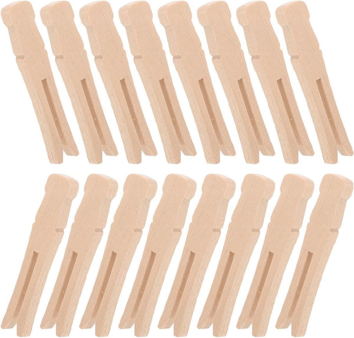 Houten Wasknijpers - Kledingclips Ophangclips - Kleding Drogen - Sterke Grip - 6.5 cm - Khaki