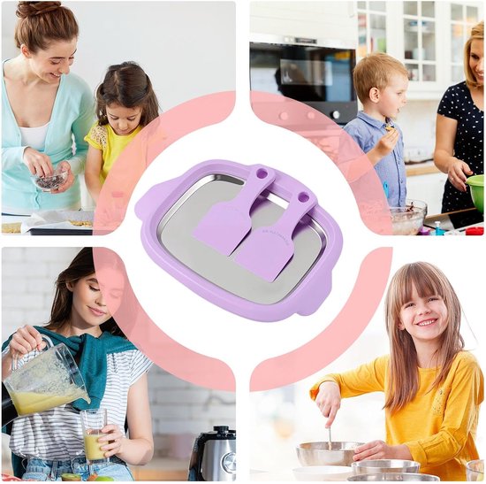 IJsmachine Roestvrij Staal - Dessert Maker - Zelf Desserts Maken - Snel Vriesdesign - 25 cm - Paars — afbeelding 4