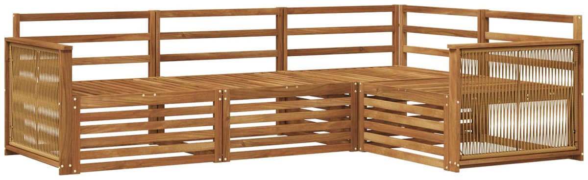 vidaXL Buiten - bank - set - 4 - st - 4-zits - Naturel - Massief - Acacia - Hout