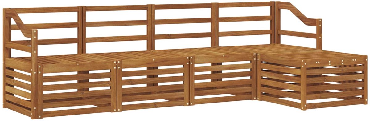 vidaXL Buiten - bank - set - 5 - st - 5-zits - Naturel - Massief - Acacia - Hout